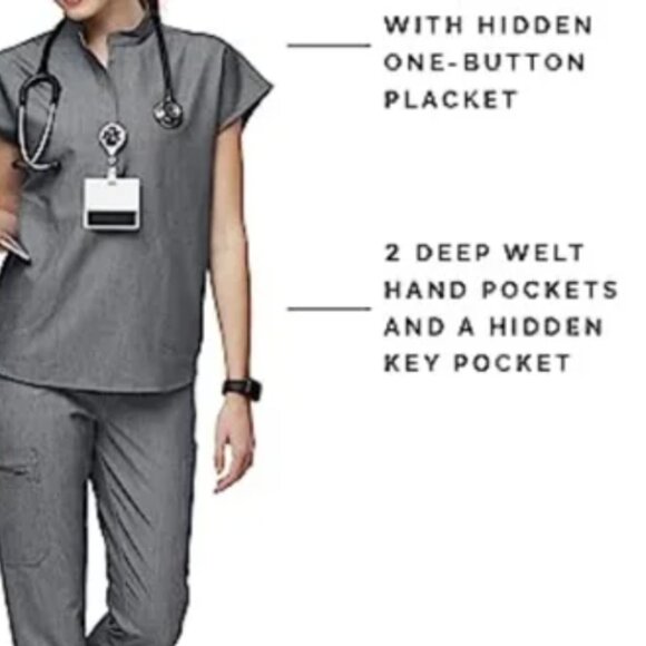 FIGS Women's Rafaela Scrub Top Sleeveless Relaxed Fit Pullover Graphite - Small - Picture 3 of 8